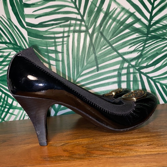 Tory Burch Caroline Black Patent Leather Heels Women’s 8 M - Picture 6 of 10